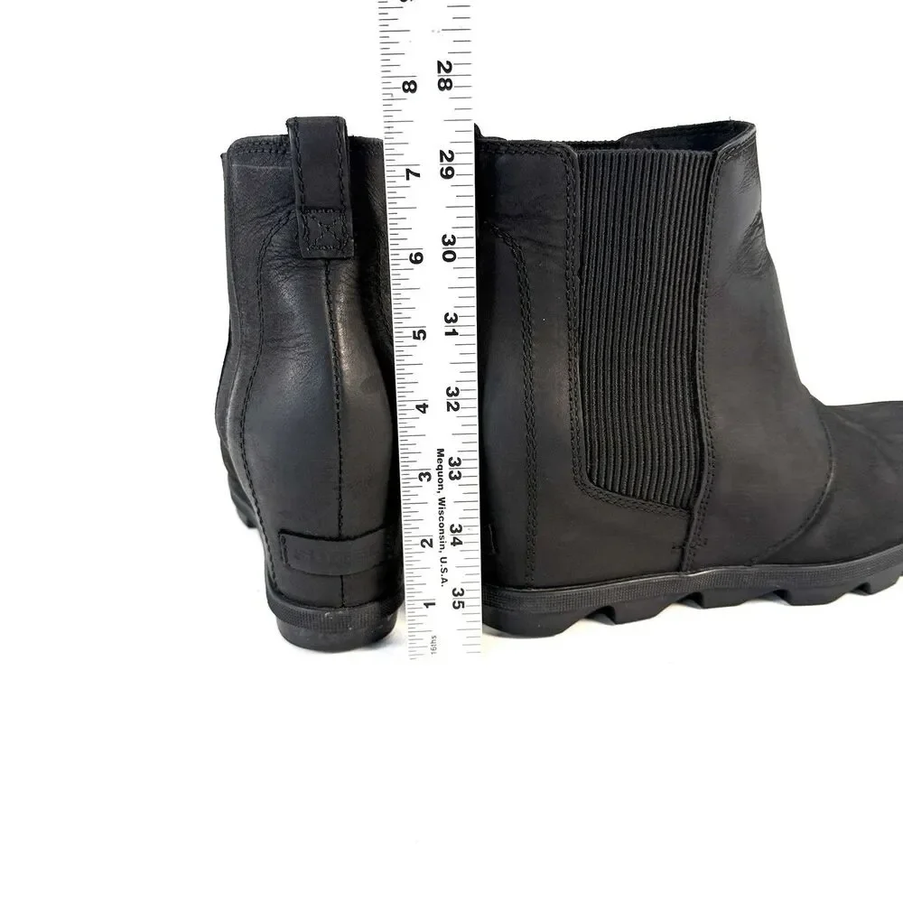 SOREL Boots Womens Size 10 Black Joan of Arctic Wedge II Chelsea Ankle Pull On